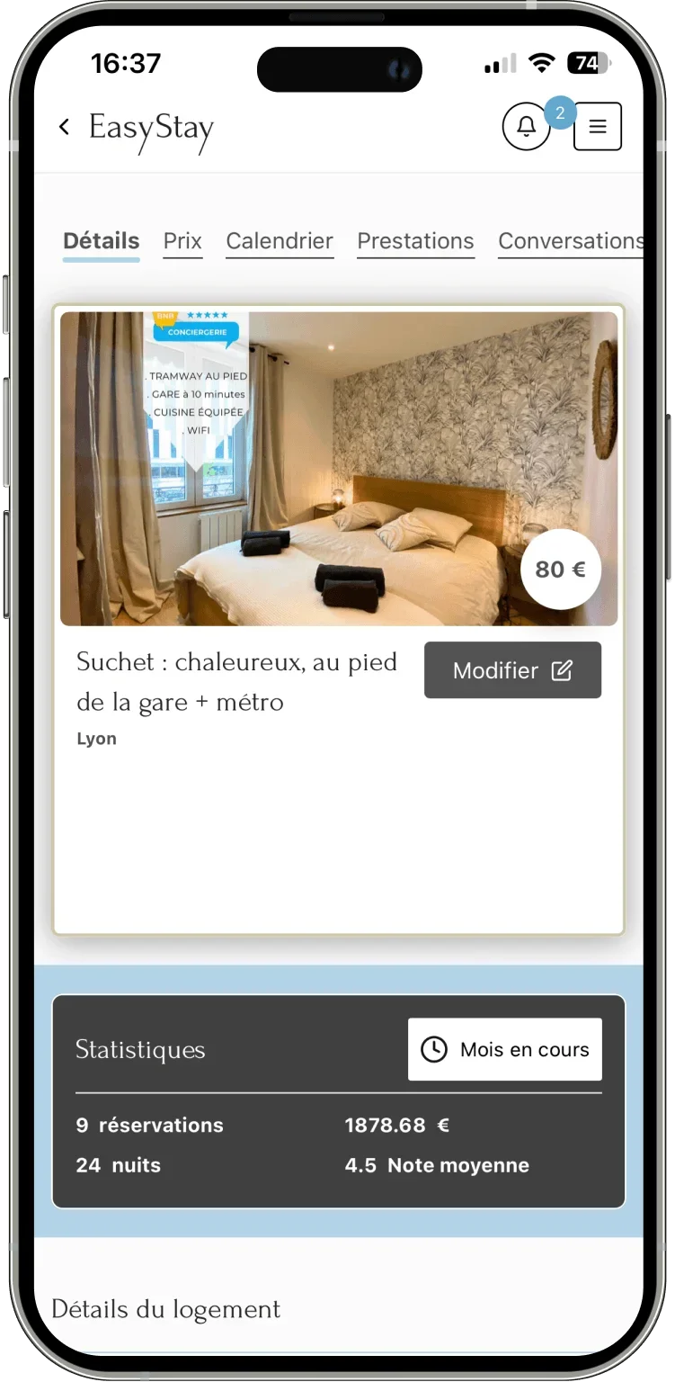 Application EasyStay - gestion de locations